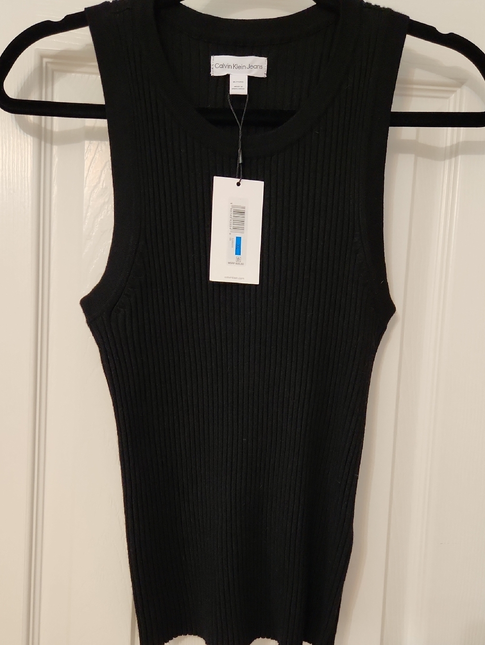 Calvin Klein Jeans Black Ribbed Tank Top